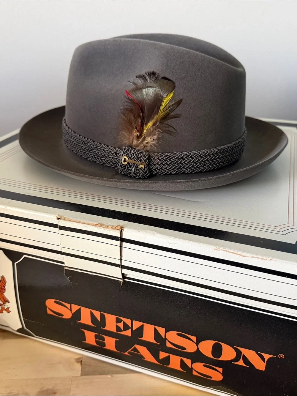 Vintage Stetson Key Club 10X Fur Felt Fedora - Caribou - Size 7 1/8 Long